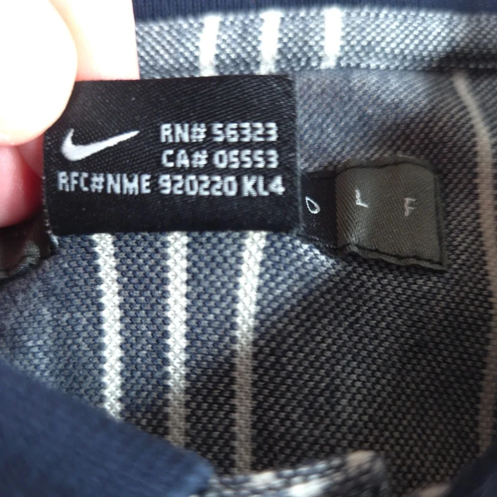 Nike Golf Polo Men's XL Striped Gray Mickey Mouse Walt Disney 100% Cotton
